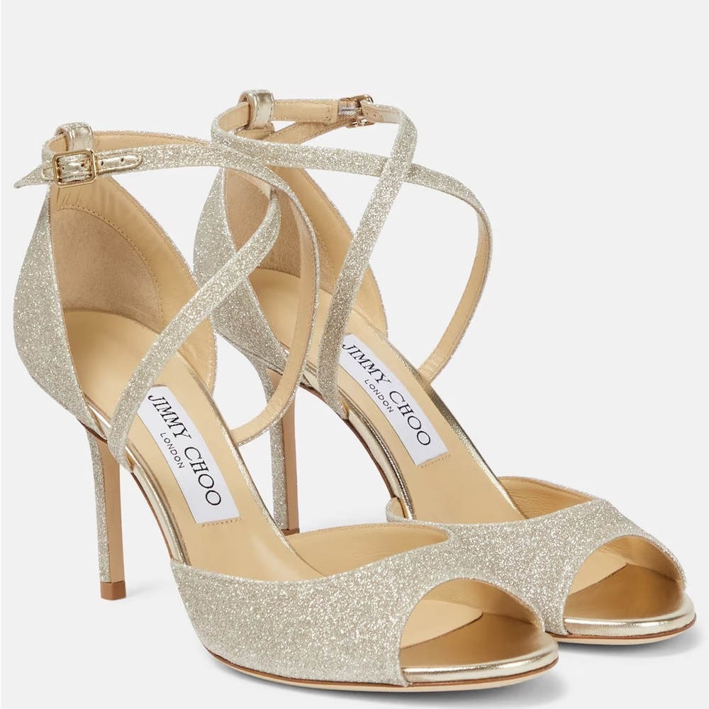 Jimmy Choo Emsy 85 glitter sandal heels